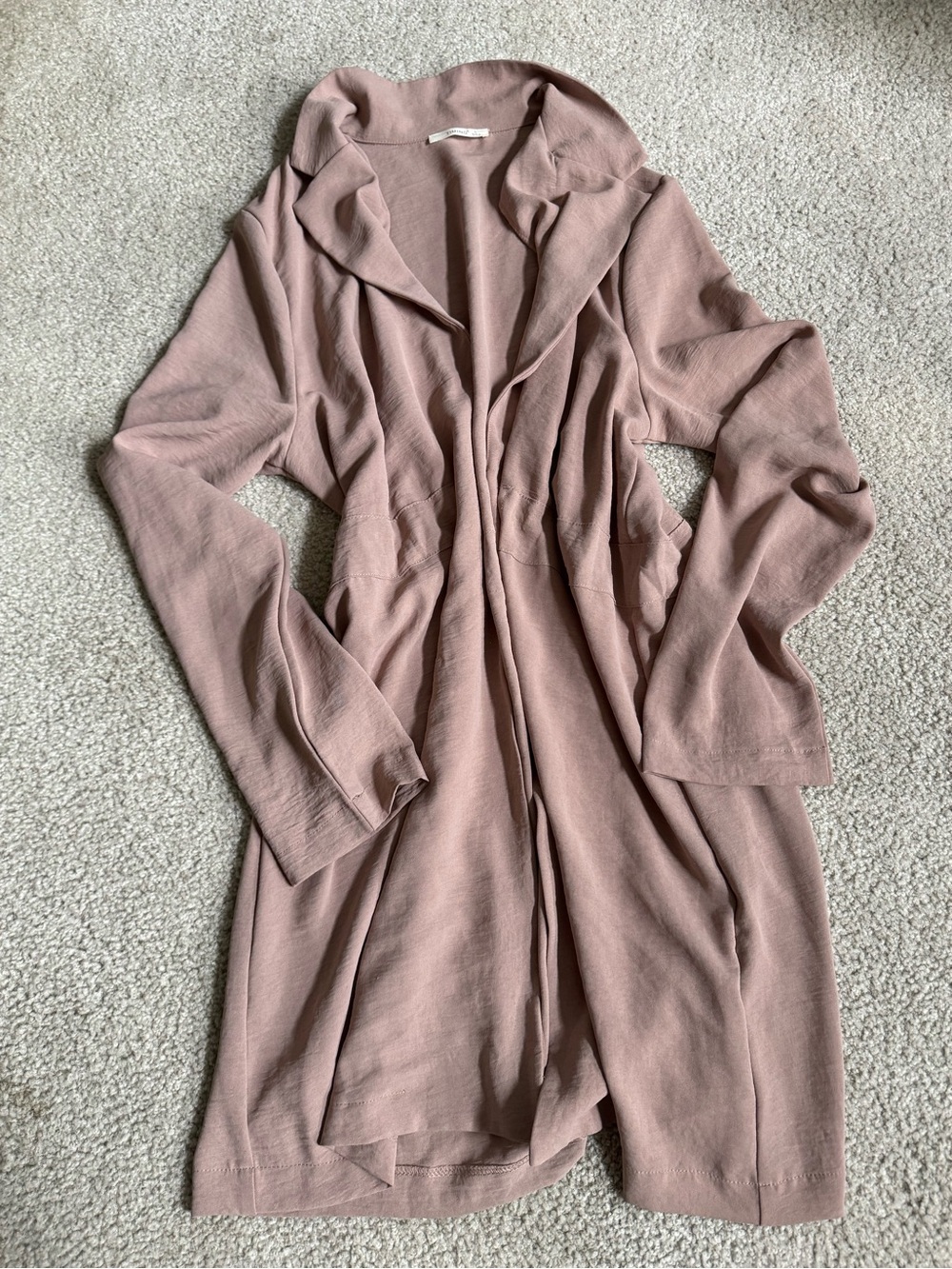 Timing Mauve Open-Front Longline Blazer cardigan long sleeve classy